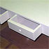 Close-up detail of a white coffee table