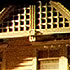 Close-up detail of a stage set - detail of the top of a house